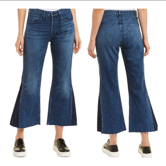 3x1 Higher Ground W3 Gusset Elvia Flare Leg Raw Crop Jeans - Picture 2 of 9